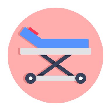 Hasta yatak ikonu, düz sedye tasarımı