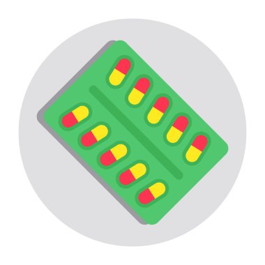An editable design icon of pills strip