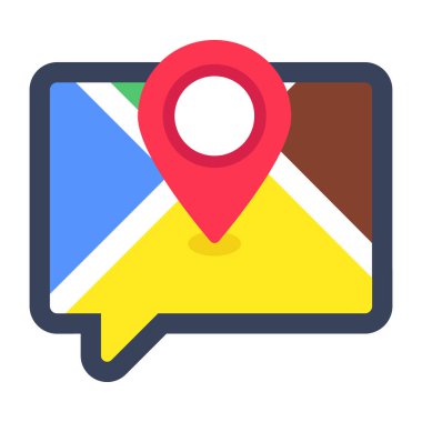 Harita sohbetinin düz tasarım simgesi