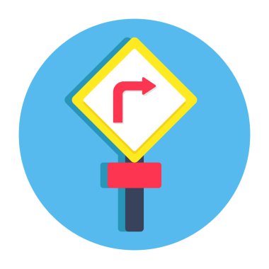 A flat design icon of right Arrow board clipart