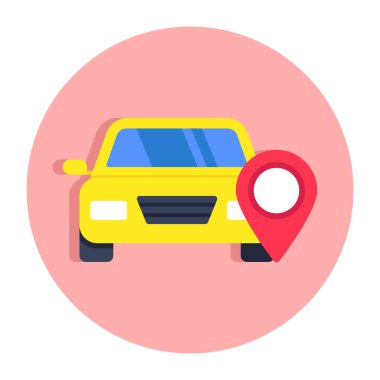 Araba konumunun modaya uygun tasarım simgesi