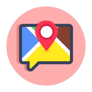 Harita sohbetinin düz tasarım simgesi