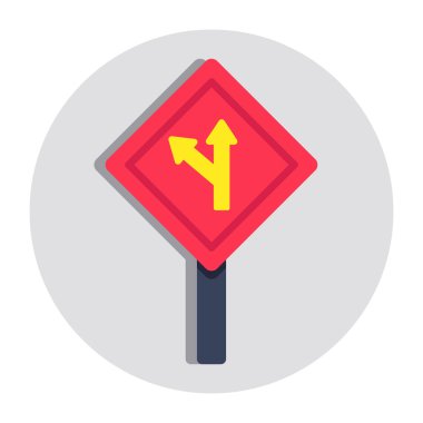 İki Yol Kavşağı 'nın düz tasarım simgesi