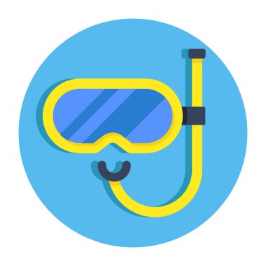 Gözlüklü oksijen borusu, şnorkelli maske ikonu