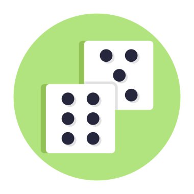 A flat design, icon of ludo dices