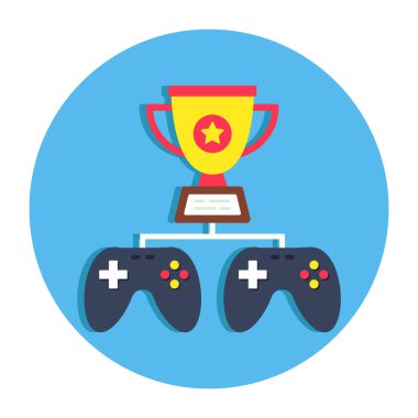 Flat design icon of trophy cup