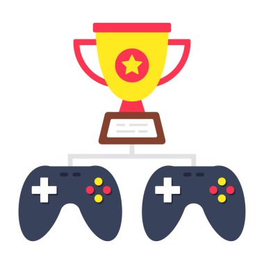 Flat design icon of trophy cup