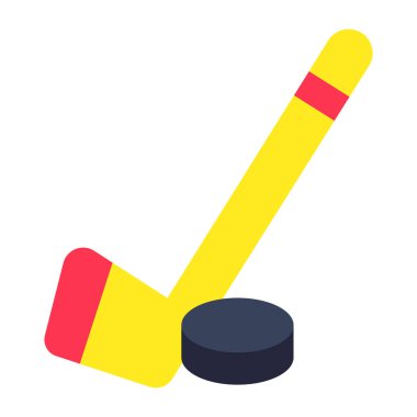 Buz hokeyinin düz tasarım ikonu.