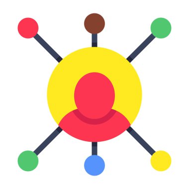 Kullanıcı ağının düz tasarım simgesi