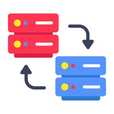 Veri paylaşımının düz tasarım simgesi