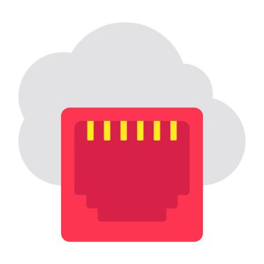 Bulut ağ portunun renkli tasarım simgesi