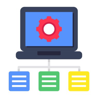Dizüstü bilgisayar ayarlama bağlantısının mükemmel tasarım simgesi