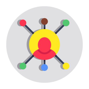 Kullanıcı ağının düz tasarım simgesi