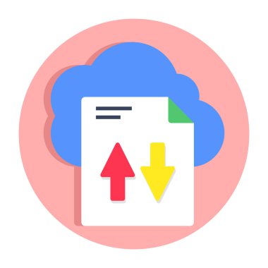 Bulut veri transferinin modaya uygun tasarım simgesi