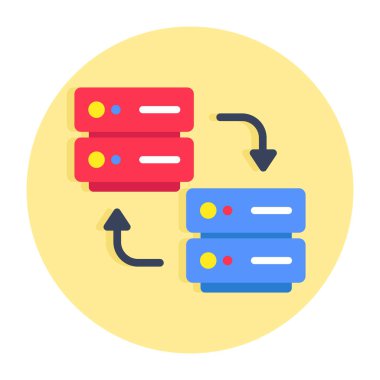 Veri paylaşımının düz tasarım simgesi