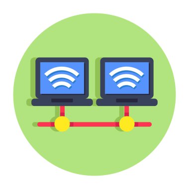 Dizüstü bilgisayar ağının bir simge tasarımı