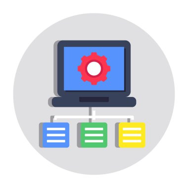 Dizüstü bilgisayar ayarlama bağlantısının mükemmel tasarım simgesi