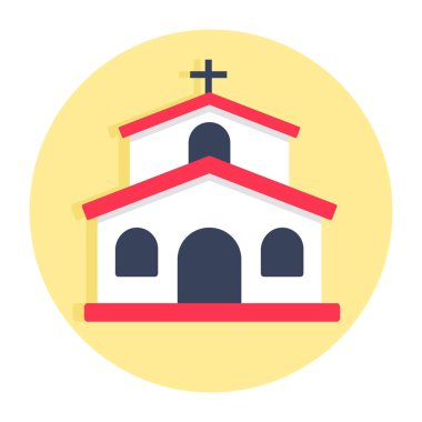 Kilisenin kavramsal düz tasarım ikonu