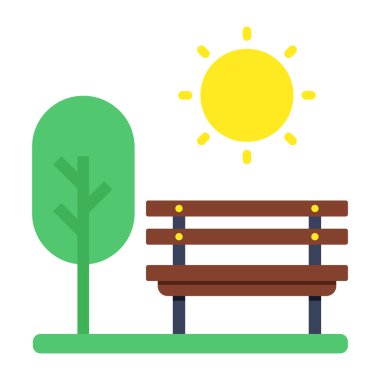 Editable design icon of outdoor bench