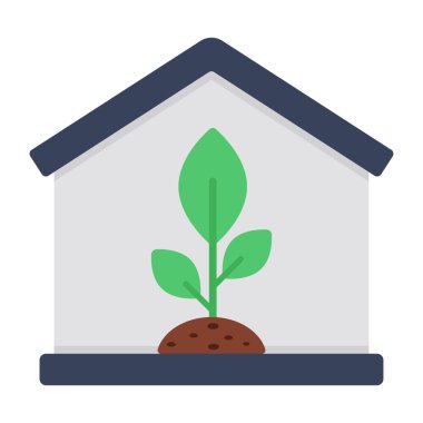 Editable design icon of greenhouse