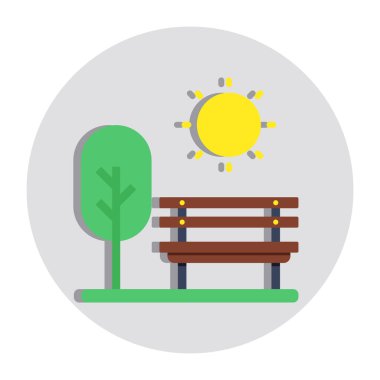 Editable design icon of outdoor bench