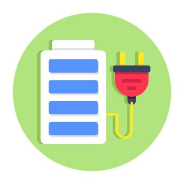 Elektrik aküsünün düz tasarım simgesi