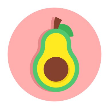 Avokadonun renkli tasarım simgesi