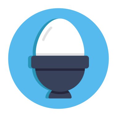 Kaynamış yumurtanın renkli tasarım simgesi.