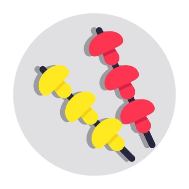 Renkli bir kebap tasarımı simgesi.