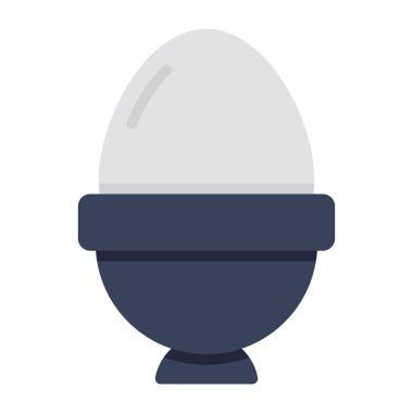Kaynamış yumurtanın renkli tasarım simgesi.