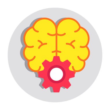 Dişli akıl, beyin gelişiminin düz tasarım simgesi