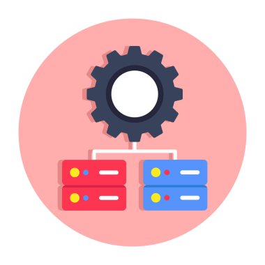 Teçhizatlı Db rafları, sunucu ayarı simgesi