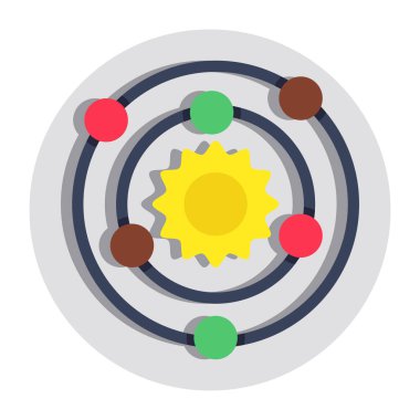 Güneş sisteminin düz tasarım simgesi