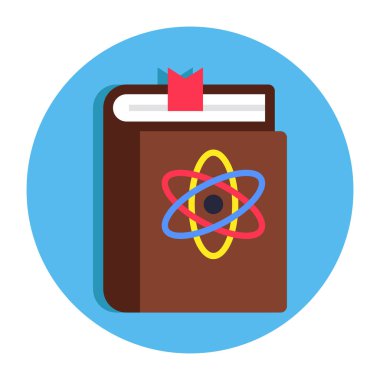 Flat design icon of science book