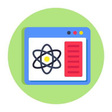 Çevrimiçi bilimin kavramsal düz tasarım simgesi