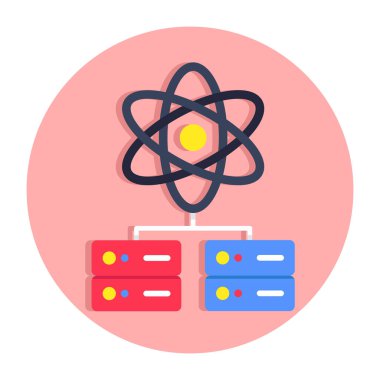 Veri biliminin bir simge tasarımı, sunuculu atom