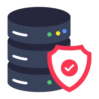 Veritabanı güvenliğinin renkli tasarım simgesi