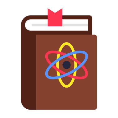 Flat design icon of science book