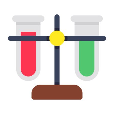 Test tüplerinin düzenlenebilir düz tasarım vektörü