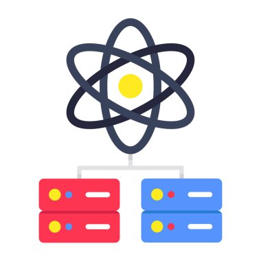 Veri biliminin bir simge tasarımı, sunuculu atom
