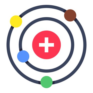 Atom kabuğunun yaratıcı tasarım simgesi