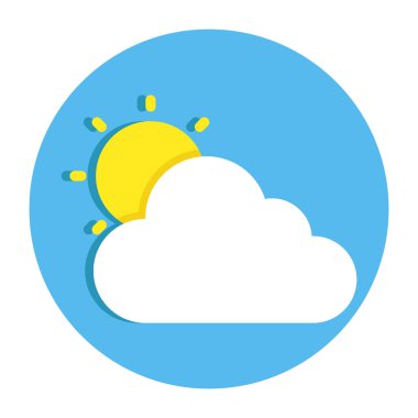 Kısmen güneşli bir günün eşsiz tasarım simgesi