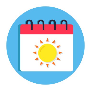 Vektör tasarımında yaz takvimi simgesi