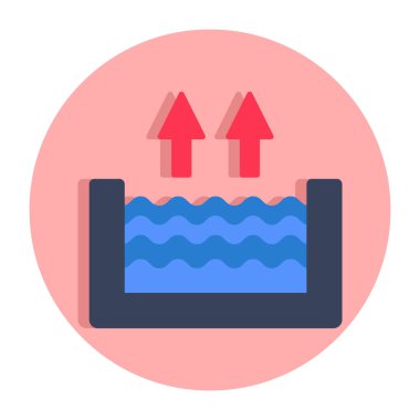 Yüksek su seviyesinin kavramsal düz tasarım simgesi