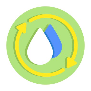 Su geri dönüşümünün düzenlenebilir tasarım simgesi