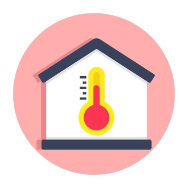 Ev sıcaklığı simgesi, düzenlenebilir vektör