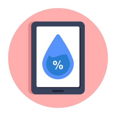 Mobil nem için kavramsal düz tasarım simgesi