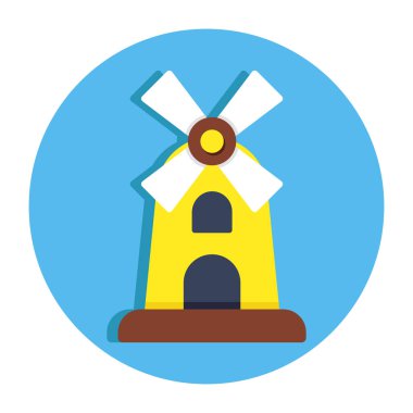 Yel değirmeni simgesi, düzenlenebilir vektör