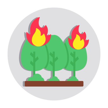 Orman yangınının düzenlenebilir tasarım simgesi