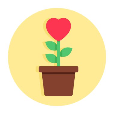 Aşk bitkisinin mükemmel tasarım simgesi